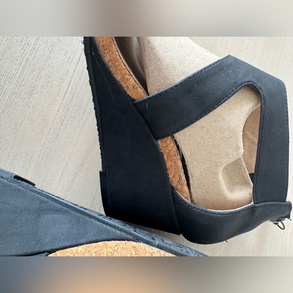 Adrienne Vittadini Av-Thalla-2 Black Women's Wedge Sandals / Size 8.5 - Picture 11 of 14